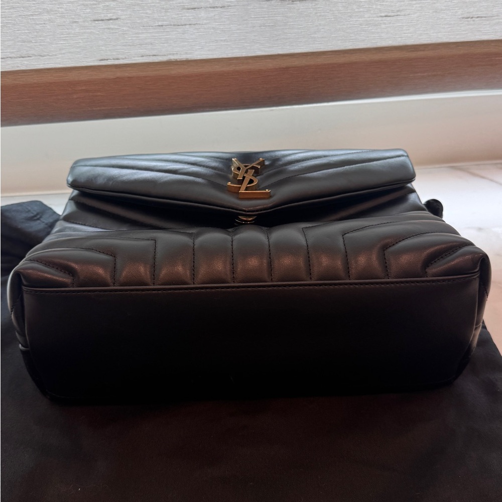Saint Laurent Black Quilted Loulou Shoulder Bag with Gold Hardware - Picture 7 of 7